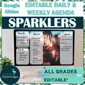 Preview of Daily and Weekly Agenda Slide Templates SPARKLERS theme GOOGLE SLIDES