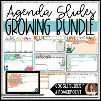 Preview of Weekly and Daily Agenda Slides Bundle - Classroom Management and Organization
