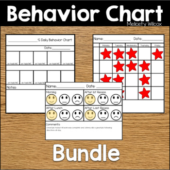 Daily and Weekly Behavior Chart BUNDLE by Melicety | TPT
