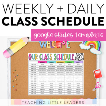 Preview of Daily and Weekly Class Schedule Templates | Editable | Google Slides