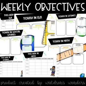 Preview of Daily and weekly objectives to display in your classroom!