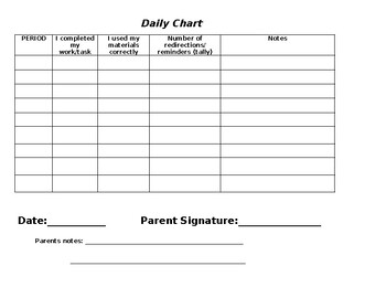Daily behavior chart by Cody Mehigan | TPT
