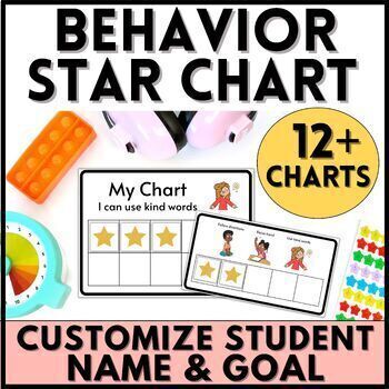 Preview of Editable Star Chart: Daily Behavior Chart for Pre-K, Kindergarten, First Grade