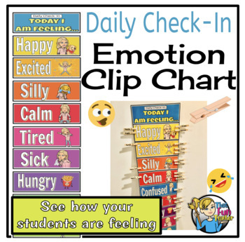 Preview of Daily check-In Clip Chart  |  SEL  |  Emotion Clip Chart (Editable)