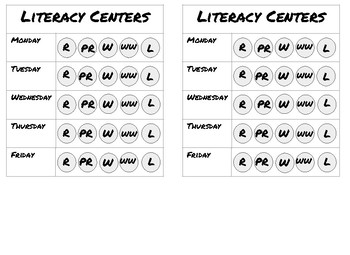 Preview of Daily five /literacy center student trackers