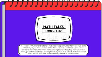 Preview of Daily Number / Math talks - Number Sense Fluency - Number Grid