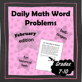 Daily Math Word Problems (Bell ringers) for FEBRUARY