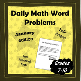Daily Math Word Problems (Bell ringers) for JANUARY