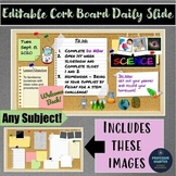 Daily or Morning Slide Template Cork Board Theme Google or