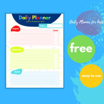Preview of Daily planner for kids