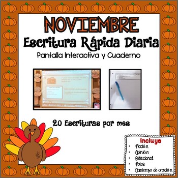 Preview of Daily quick writing prompts in Spanish/Escritura diaria/Creative writing in Spa