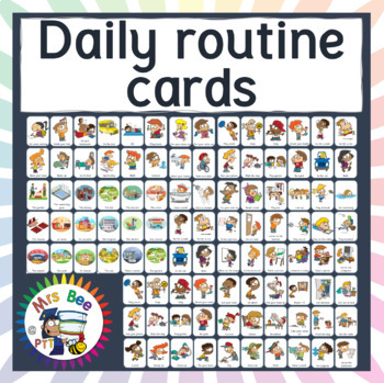 Daily routine cards / Visual schedule for home or school by PTT | TpT