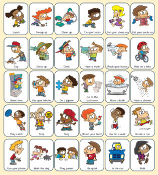 Daily routine cards / Visual schedule for home or school by MRS BEE at PTT