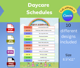 Daily schedules for PreK, daycare, teachers, classrooms, f