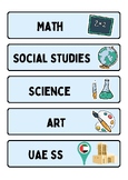 Daily timetable labels