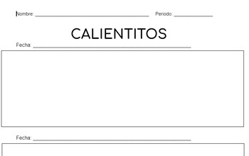 Preview of Daily warmup template - Spanish