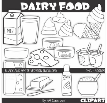 Dairy Food Clipart by KM Classroom | Teachers Pay Teachers