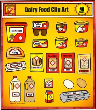 Preview of Food and Grocery Store Clip Art - Dairy from Charlotte's Clips