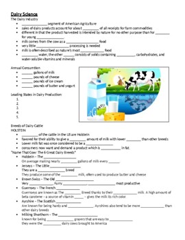 Preview of Dairy Industry Powerpoint Guided Student Notes