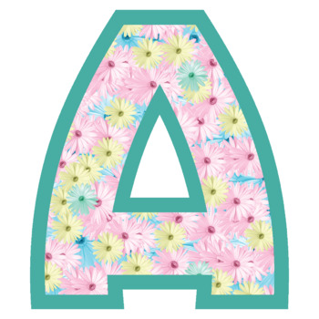 Daisies And Pastel Bulletin Board Letters, Clip Art By Angie's Print 