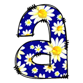 Daisy Blue Doodle Alphabet Letters, Bulletin Board Letters