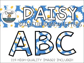 Preview of Daisy Bulletin Board Letters (Classroom Decor)