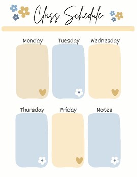 Preview of Daisy Class Schedule Daily Planner Sheet Daily Organizer