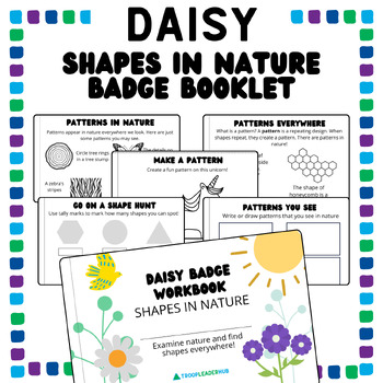 Preview of Daisy Girl Scout Badge Booklet - Daisies Shapes in Nature Activities