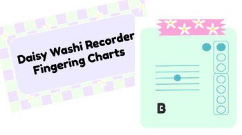Preview of Daisy Washi Recorder Fingering Charts