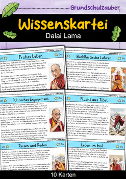 Preview of Dalai Lama - Wissenskartei - Berühmte Persönlichkeiten (German)