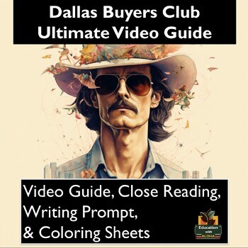 Preview of Dallas Buyer Club Movie Guide Activities: Worksheets, Reading, Coloring, & More!