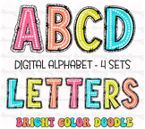 Dalmatian Dots Letters PNG Bundle, Hand Drawn Bright Alpha