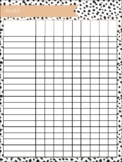 Dalmatian Neutral Blank Grade Book Sheets