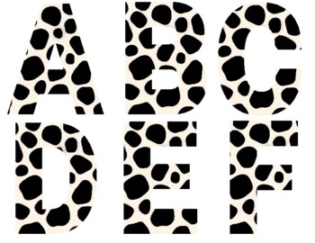 Preview of Dalmation/ Spotted Dog 4 inch Bulletin Board Letters