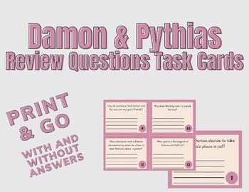 Preview of Damon and Pythias Task Cards