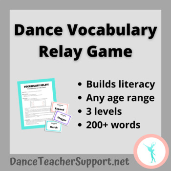 Preview of Dance Action Word Relay Game