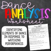 Dance Analysis Worksheet