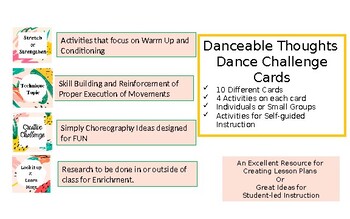 Preview of Dance Challenge Cards (suitable for Distance Learning)