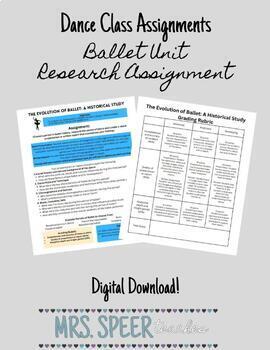 Preview of Dance Class-Ballet Unit Research Assignment (Periods in Ballet)