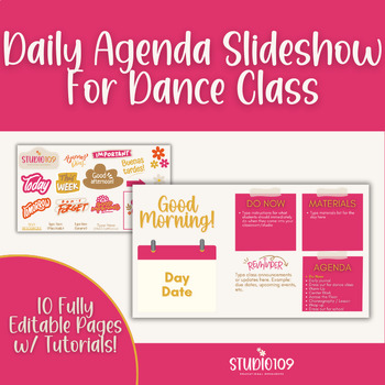 Preview of Dance Class Daily Agenda Slideshow