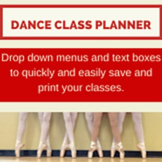 Dance Class Planner Ballet Beginner to Advanced