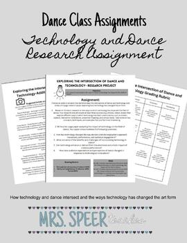 Preview of Dance Class- Technology and Dance Research Assignment