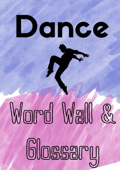 Preview of Dance Color-in Word Wall & Glossary