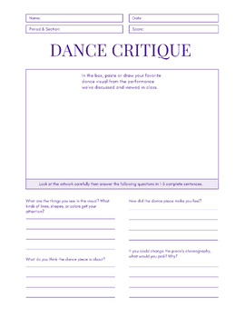 Preview of Dance Critique