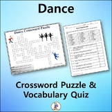 Dance Crossword & Vocabulary Quiz
