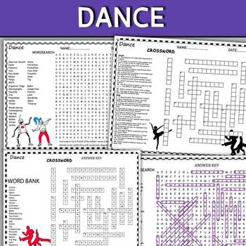 Preview of Dance Fun Puzzles ,Word Search And Crosswords