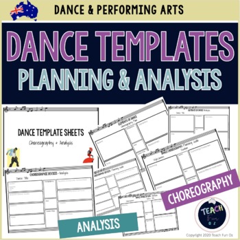 Preview of Dance Lesson Template Sheets Analysis and Choreography Plans- Elements Devices