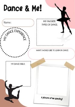 Preview of Dance & Me Worksheet - Get to know your students!