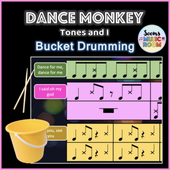 Preview of Dance Monkey Bucket Drumming | Distance Learning Activity