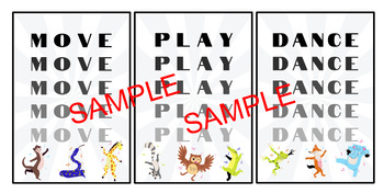 Preview of Dance, Move, Play Animal Posters